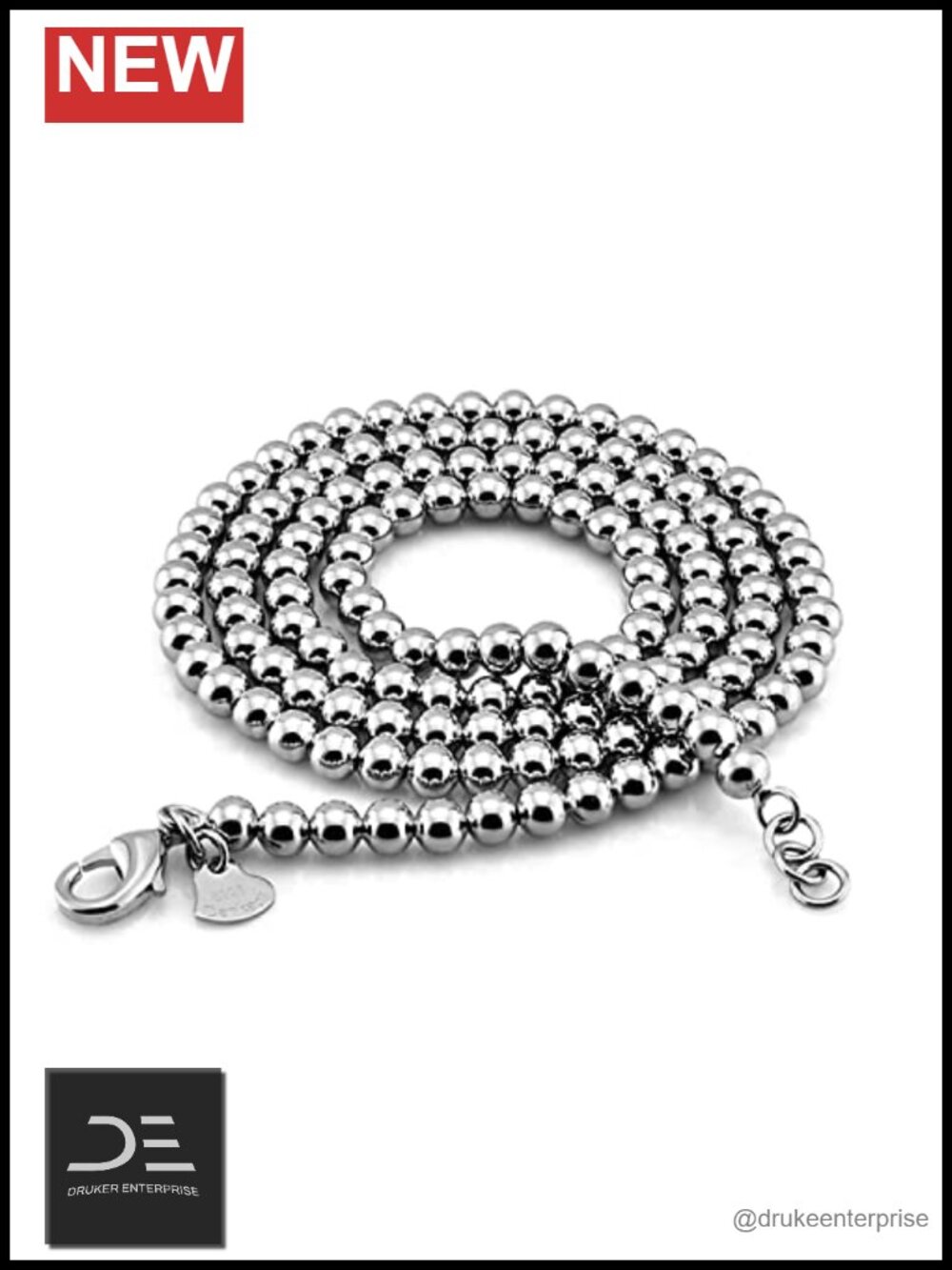 Solid 925 Sterling Silver Bead Chain Necklace Women Italian Handmade 18-34"
